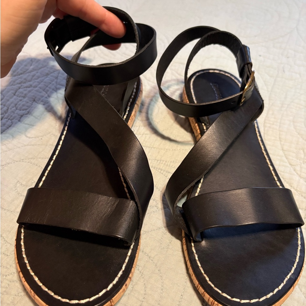 Soludos Black Leather Women's Sandals Like New